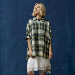 BDG Green Plaid Button Down Shirt